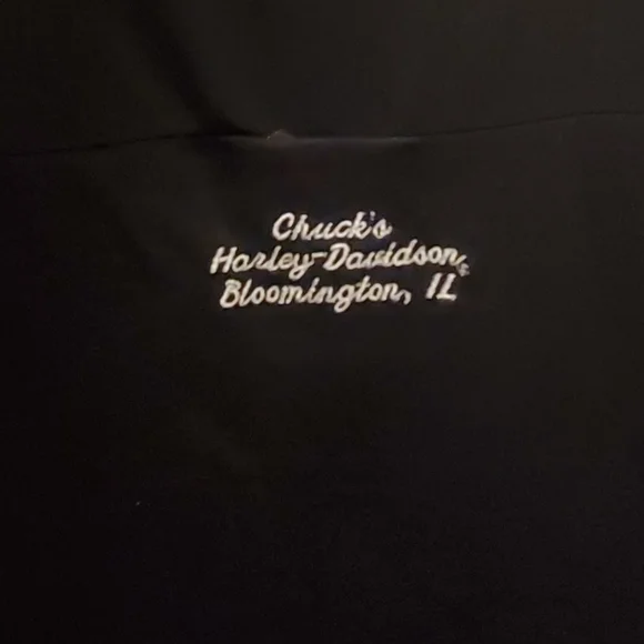 Ladies / Womens size M cap sleeve black Harley-Davidson top sheer on top back - Picture 10 of 10